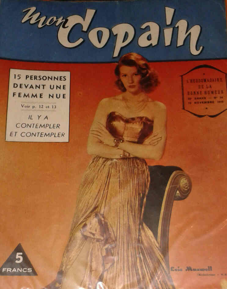 MON COPAIN magazine side cover 19 November 1949