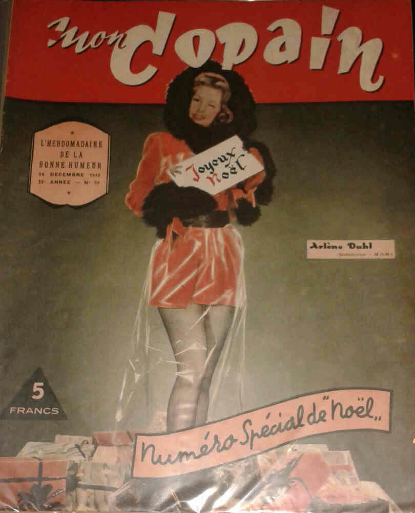 MON COPAIN magazine side cover 24 December 1949