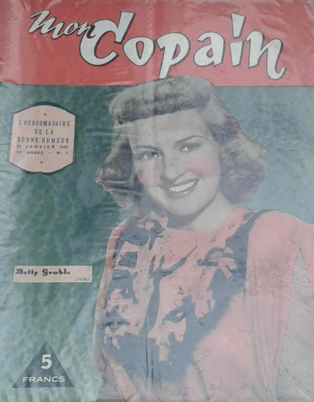 MON COPAIN magazine side cover 21 January 1950