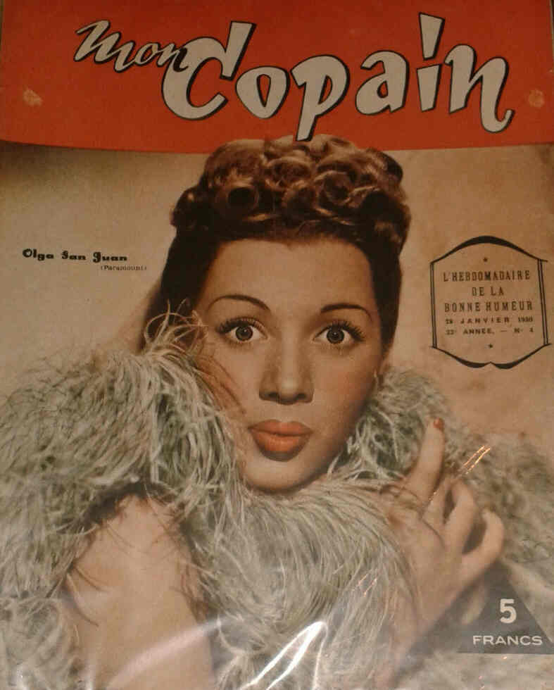 MON COPAIN magazine side cover 28 January 1950