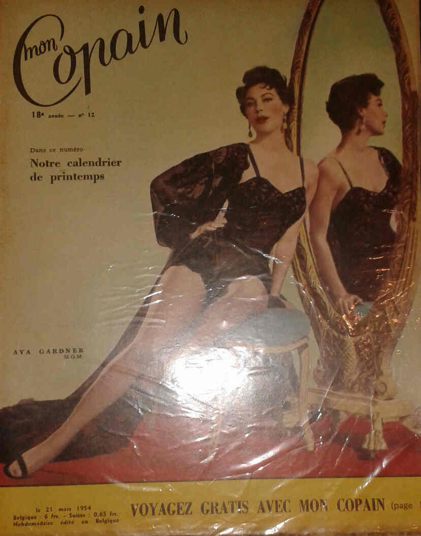 MON COPAIN magazine side cover 21 March 1954