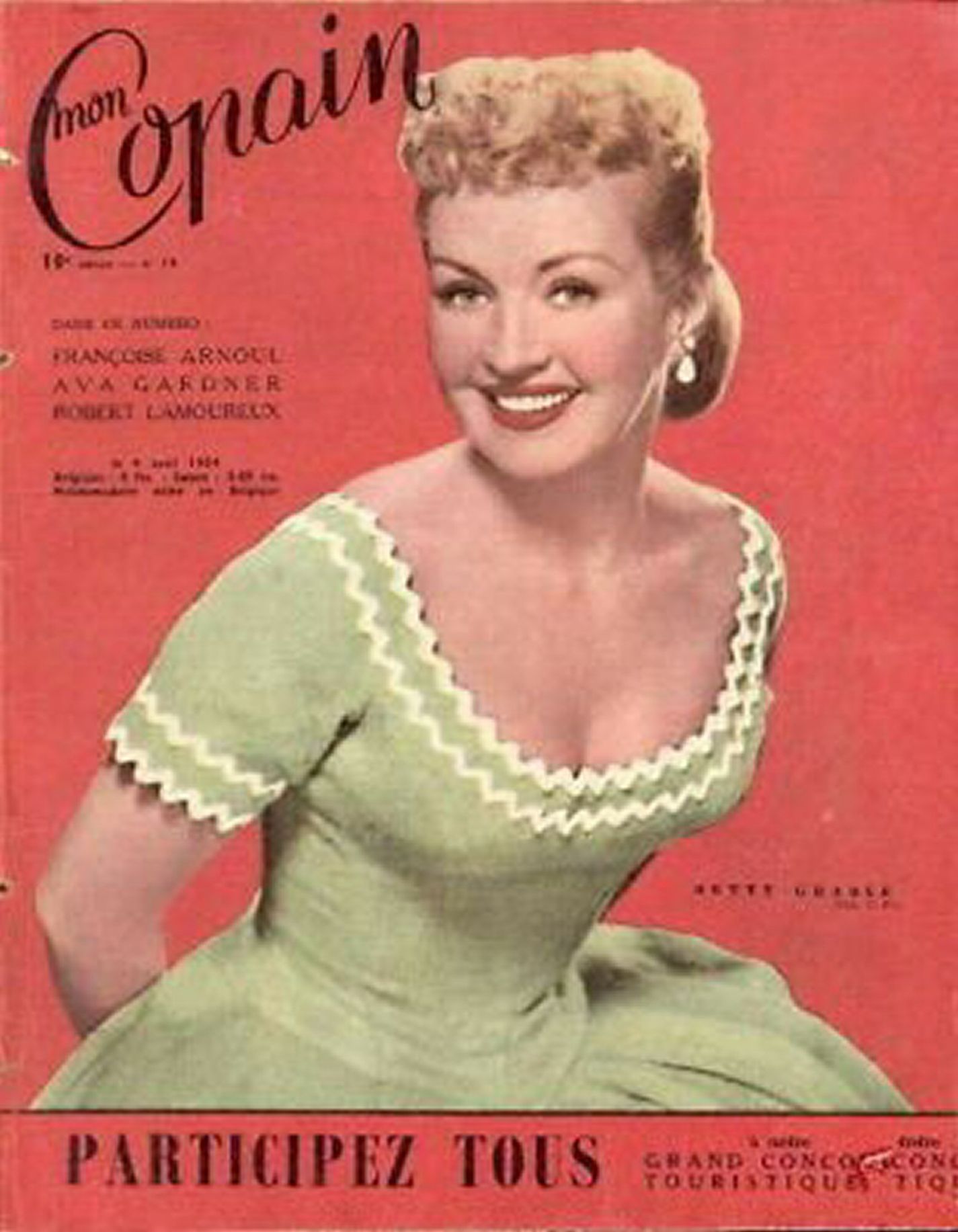 MON COPAIN magazine side cover 4 April 1954