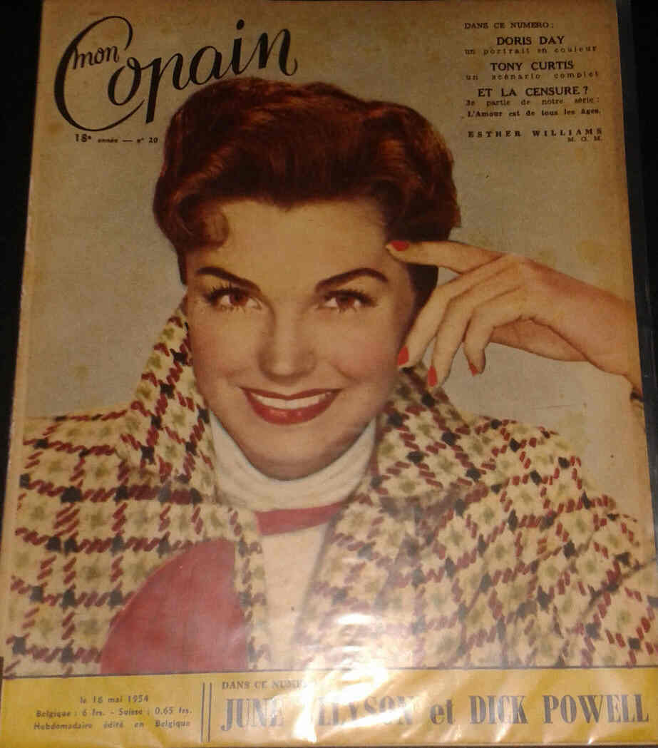 MON COPAIN magazine side cover 16 May 1954