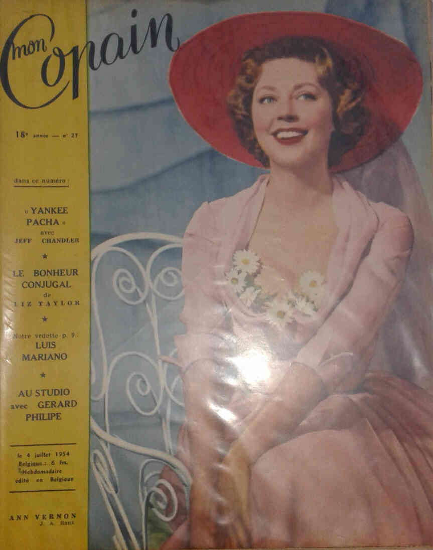 MON COPAIN magazine side cover 4 July 1954