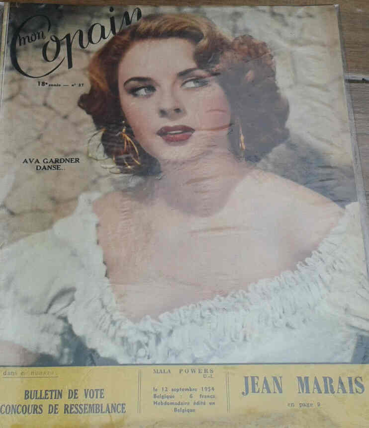 MON COPAIN magazine side cover 12 September 1954