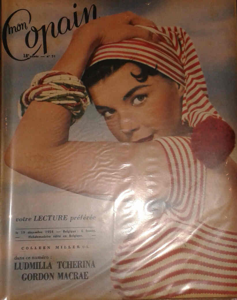 MON COPAIN magazine side cover 19 December 1954