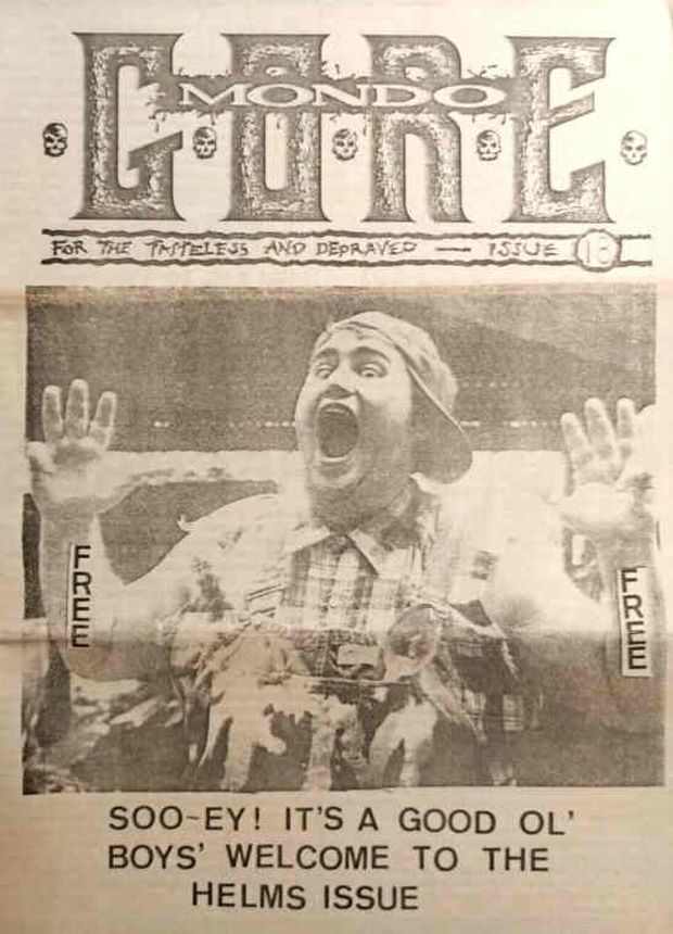 MONDO GORE magazine side cover Issue 18   1989