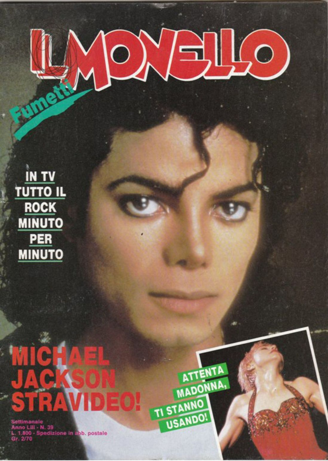 IL MONELLO magazine side cover Issue 39 25 September 1987