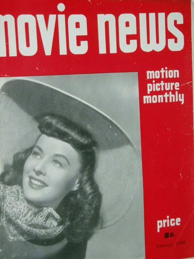 MOVIE NEWS (UK) magazine side cover  February 1949