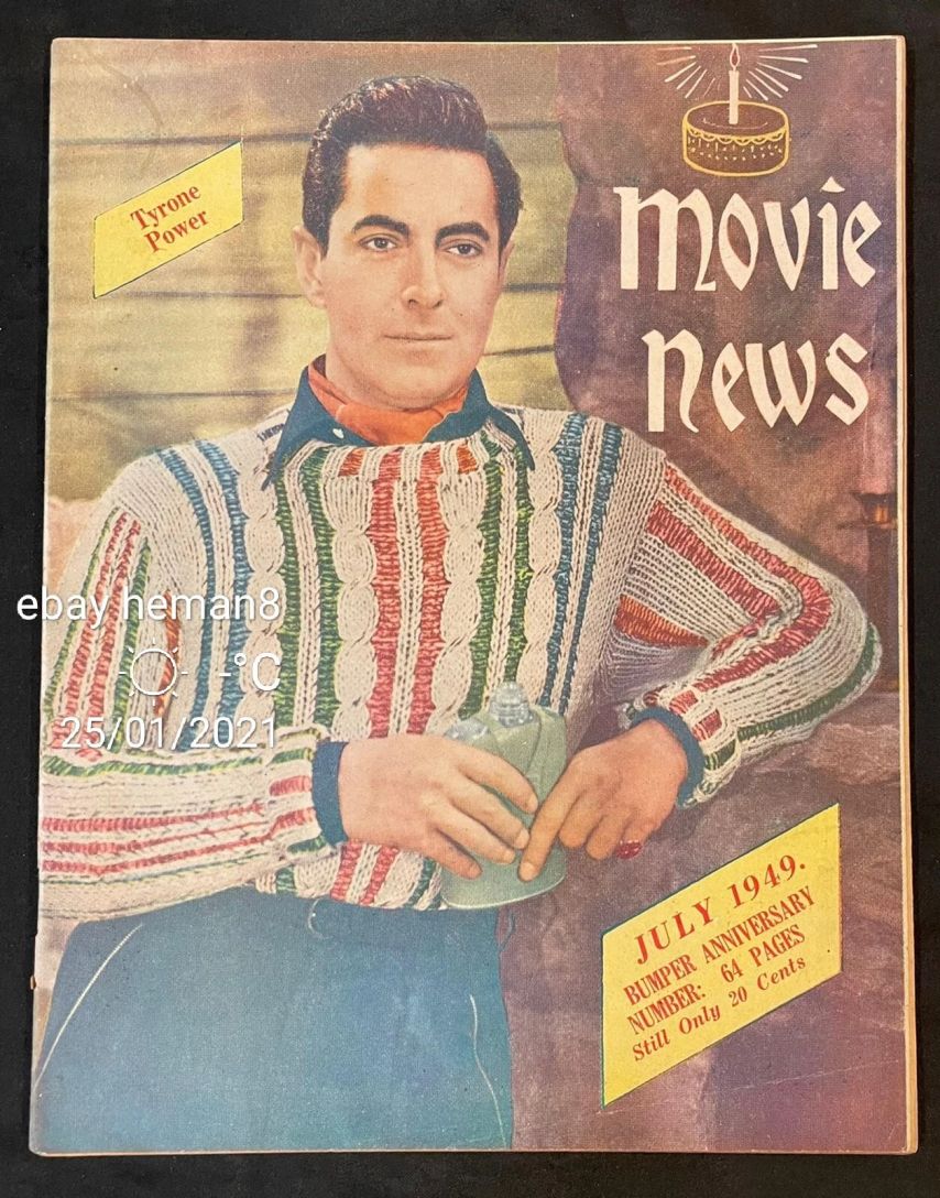 MOVIE NEWS magazine side cover  July 1949