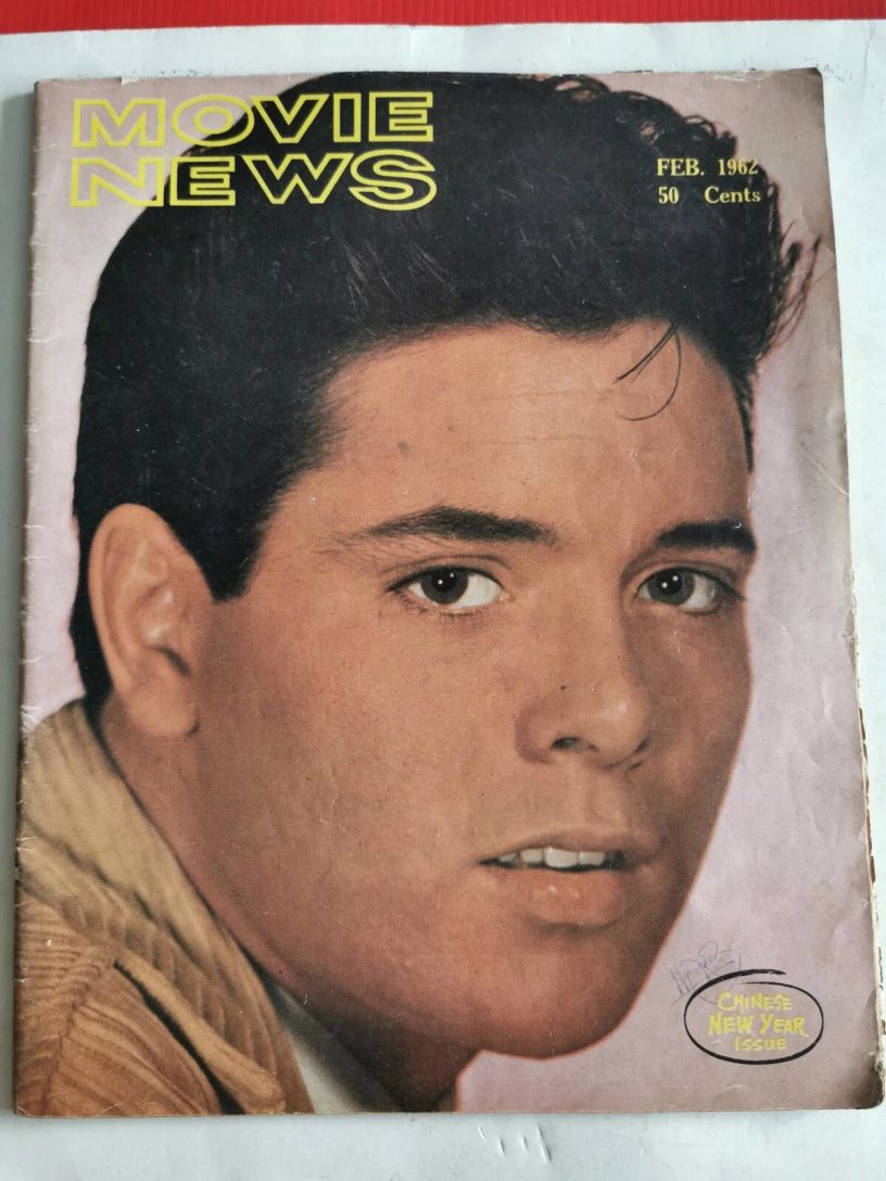 MOVIE NEWS magazine side cover  February 1962