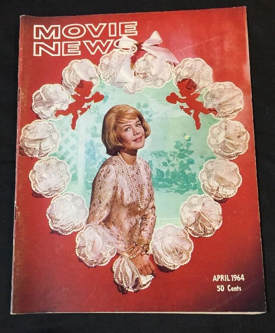 MOVIE NEWS magazine side cover  April 1964