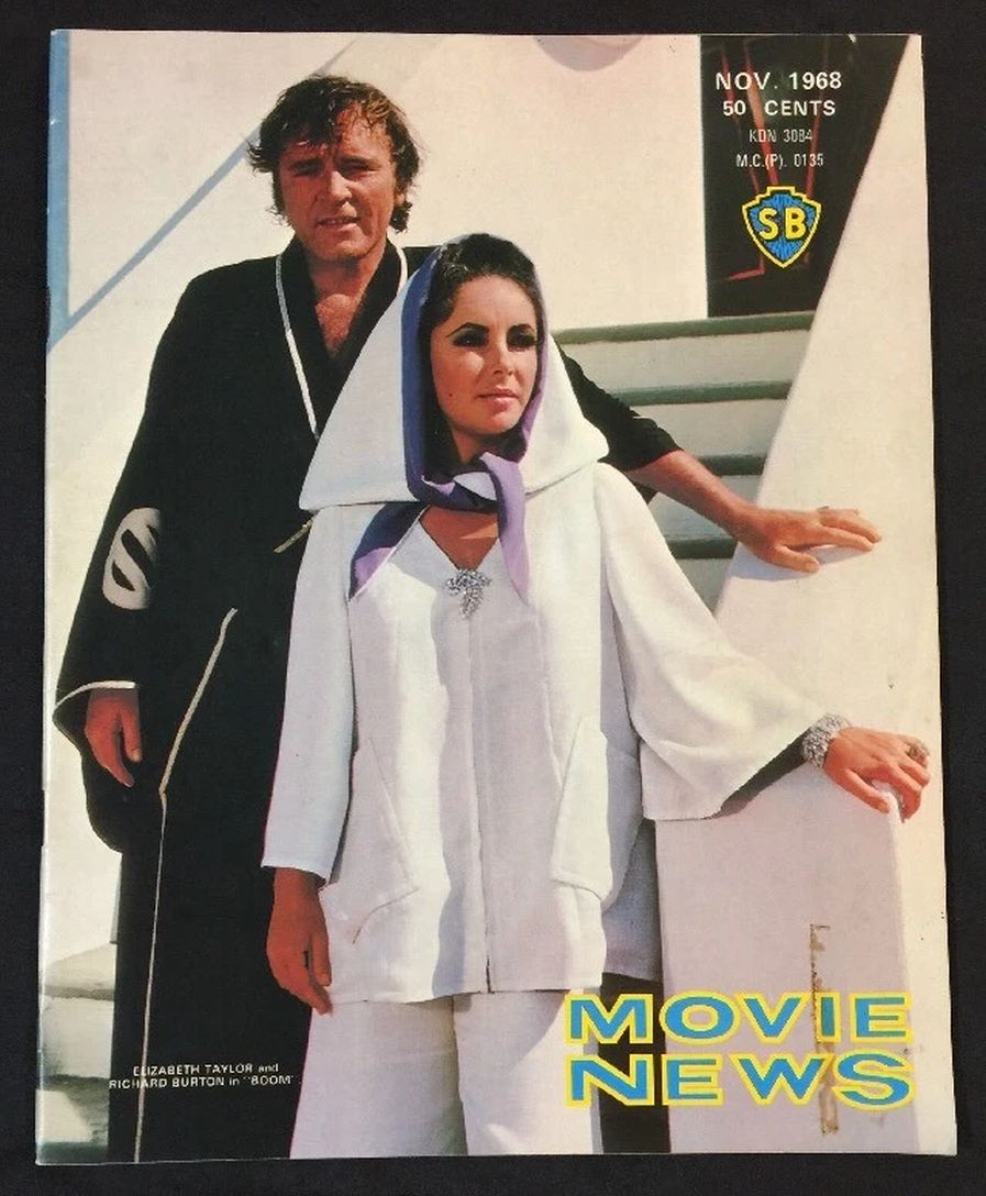 MOVIE NEWS magazine side cover  November 1968