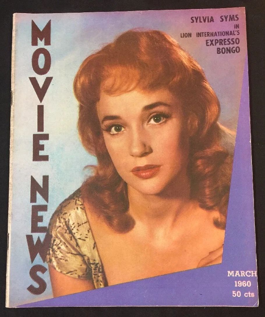 MOVIE NEWS magazine side cover  March 1960