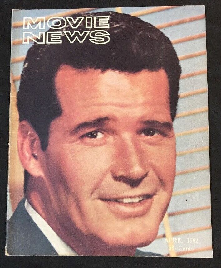 MOVIE NEWS magazine side cover  April 1962