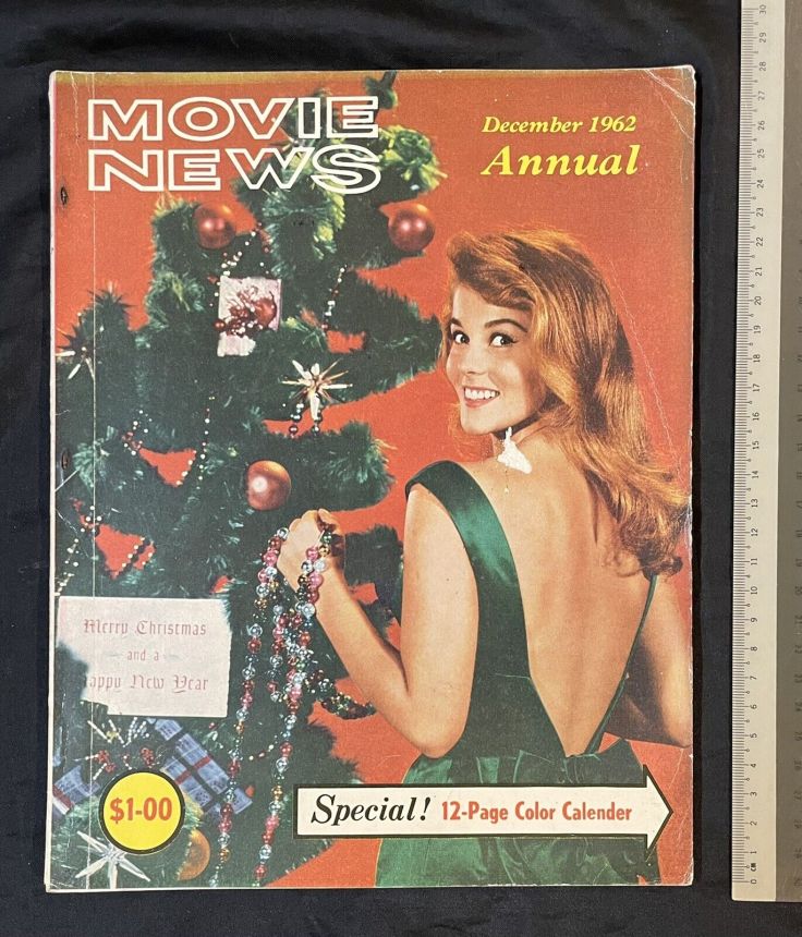 MOVIE NEWS magazine side cover  December 1962