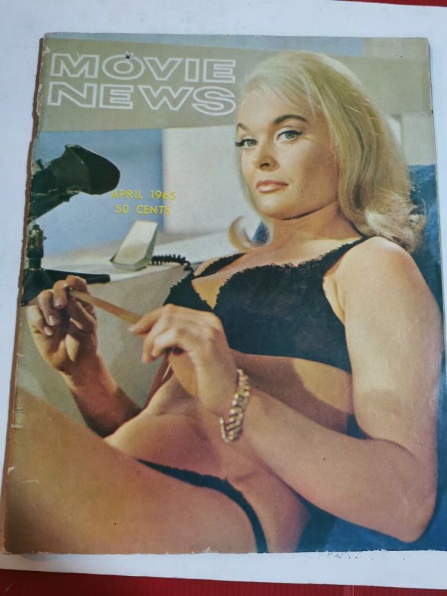 MOVIE NEWS magazine side cover  April 1965