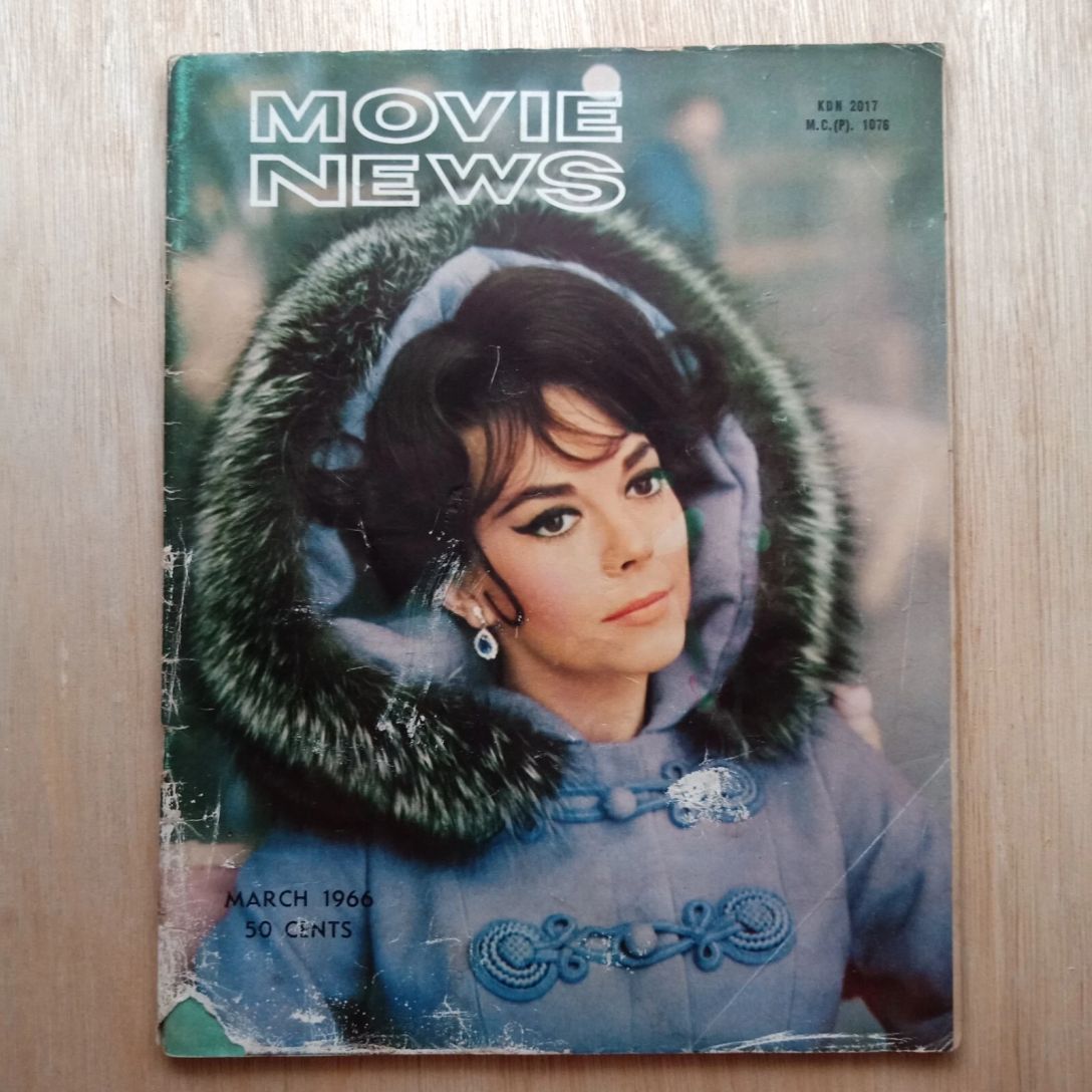 MOVIE NEWS magazine side cover  March 1966