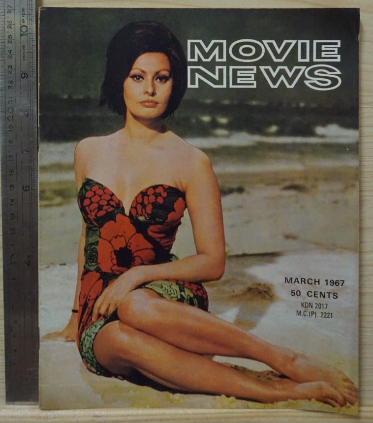 MOVIE NEWS magazine side cover  March 1967