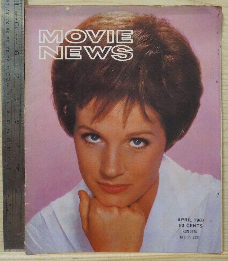 MOVIE NEWS magazine side cover  April 1967