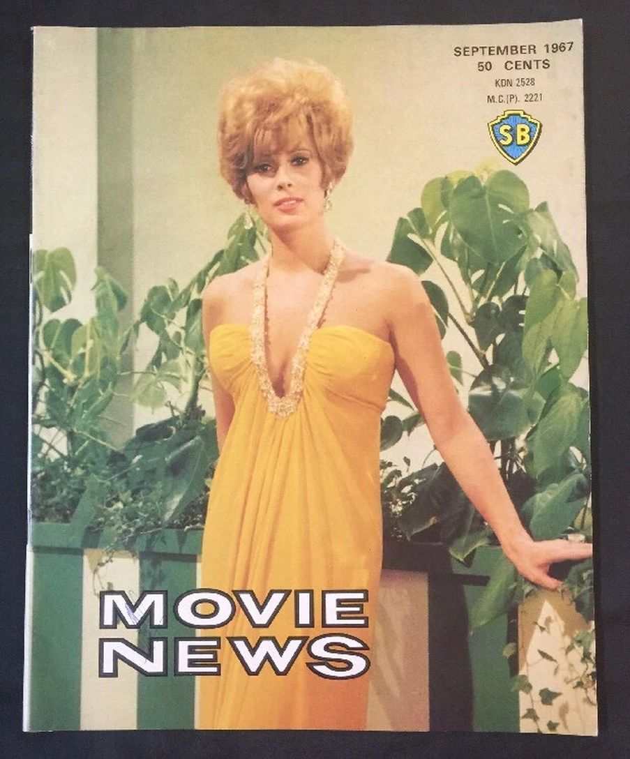 MOVIE NEWS magazine side cover  September 1967