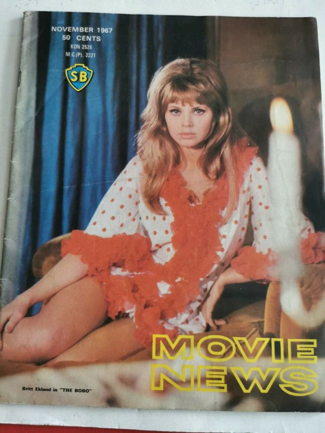 MOVIE NEWS magazine side cover  November 1967