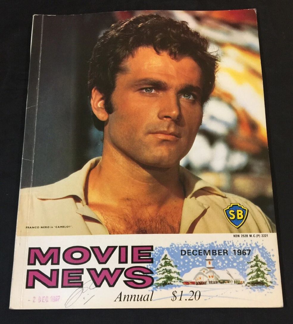 MOVIE NEWS magazine side cover  December 1967