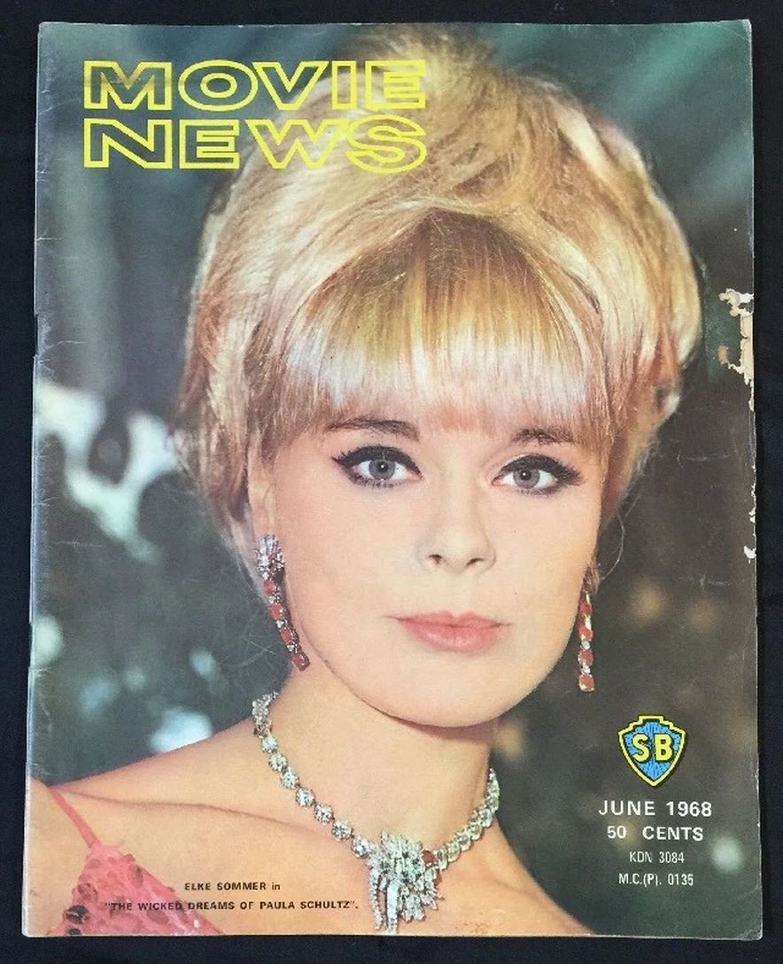 MOVIE NEWS magazine side cover  June 1968