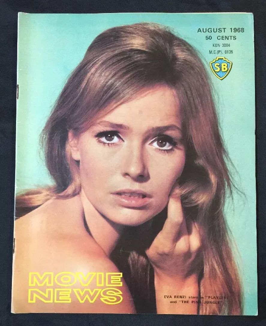 MOVIE NEWS magazine side cover  August 1968