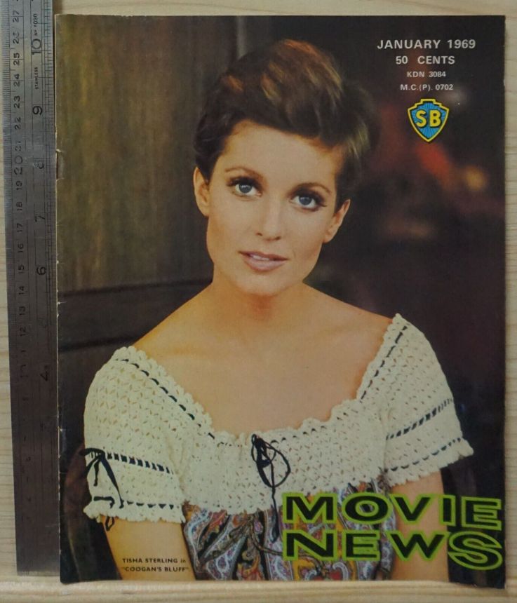 MOVIE NEWS magazine side cover  January 1969