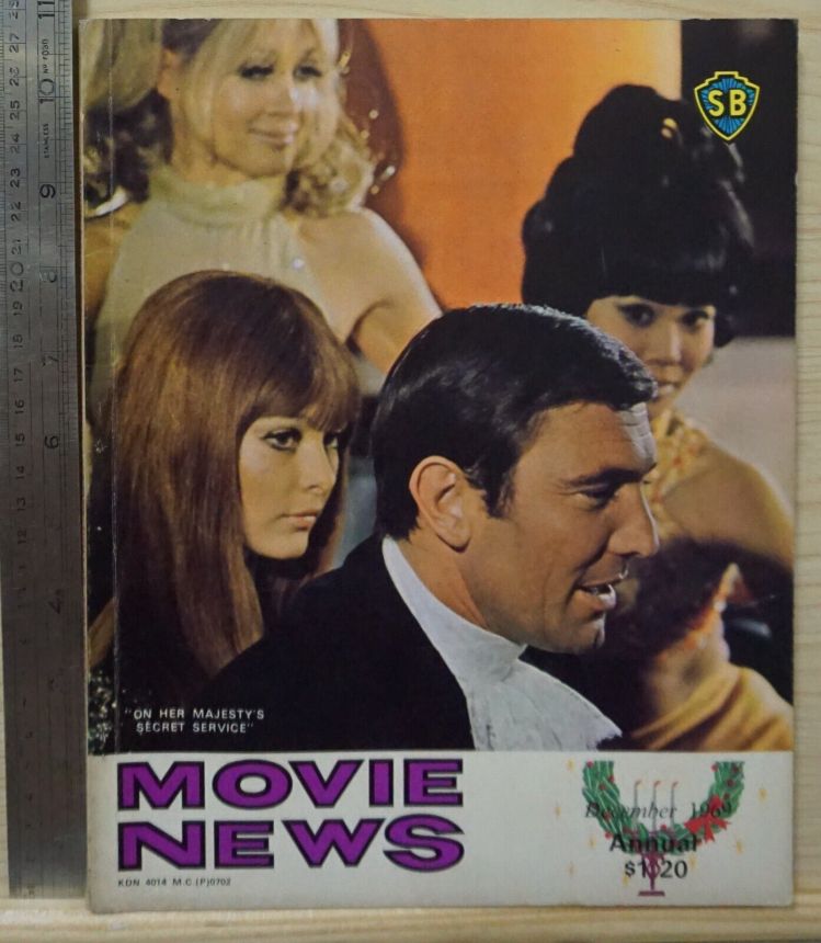 MOVIE NEWS magazine side cover  December 1969