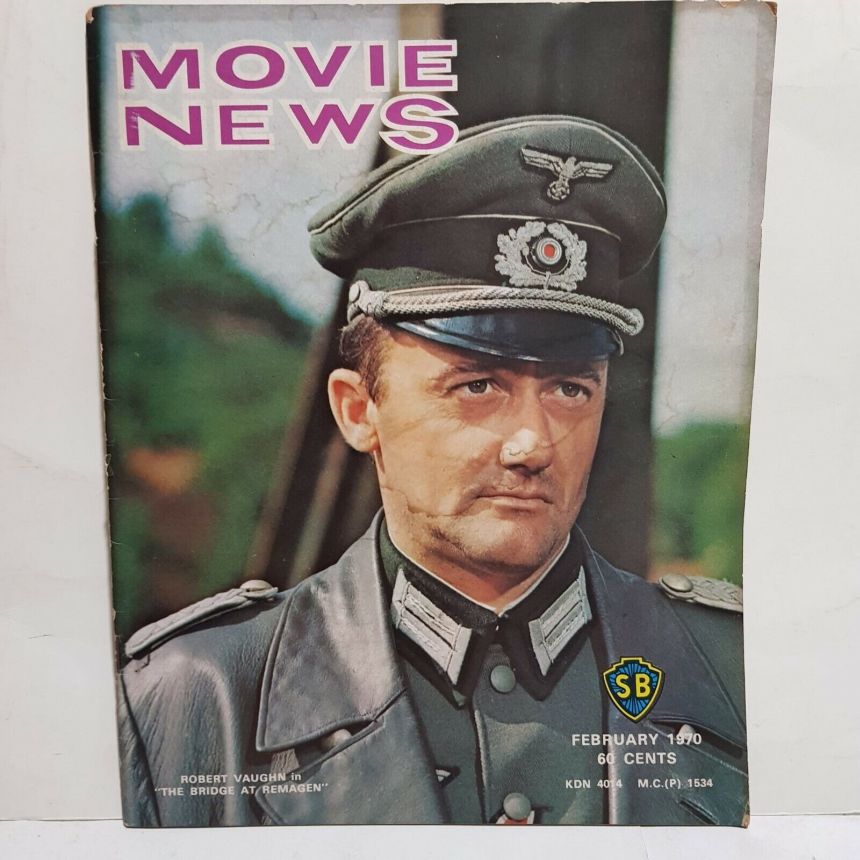 MOVIE NEWS magazine side cover  February 1970