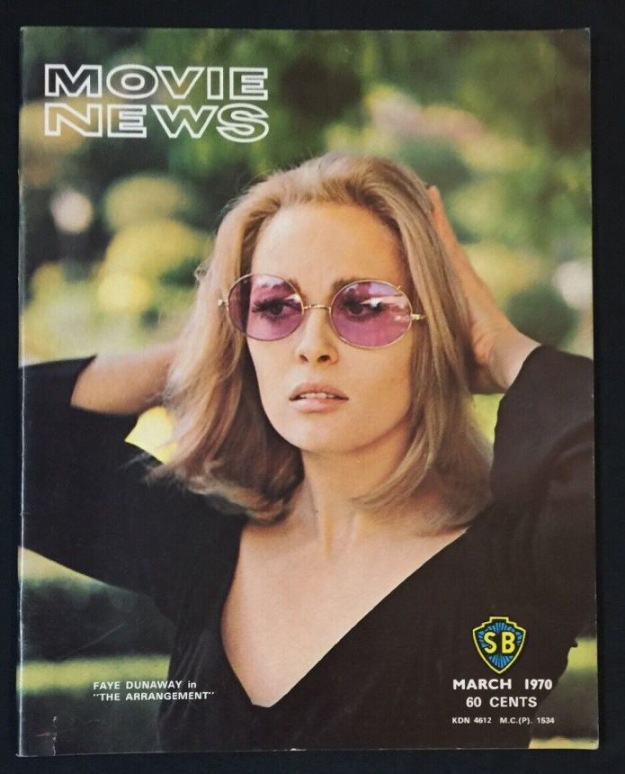 MOVIE NEWS magazine side cover  March 1970