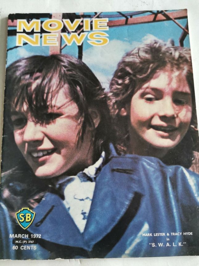 MOVIE NEWS magazine side cover  March 1972