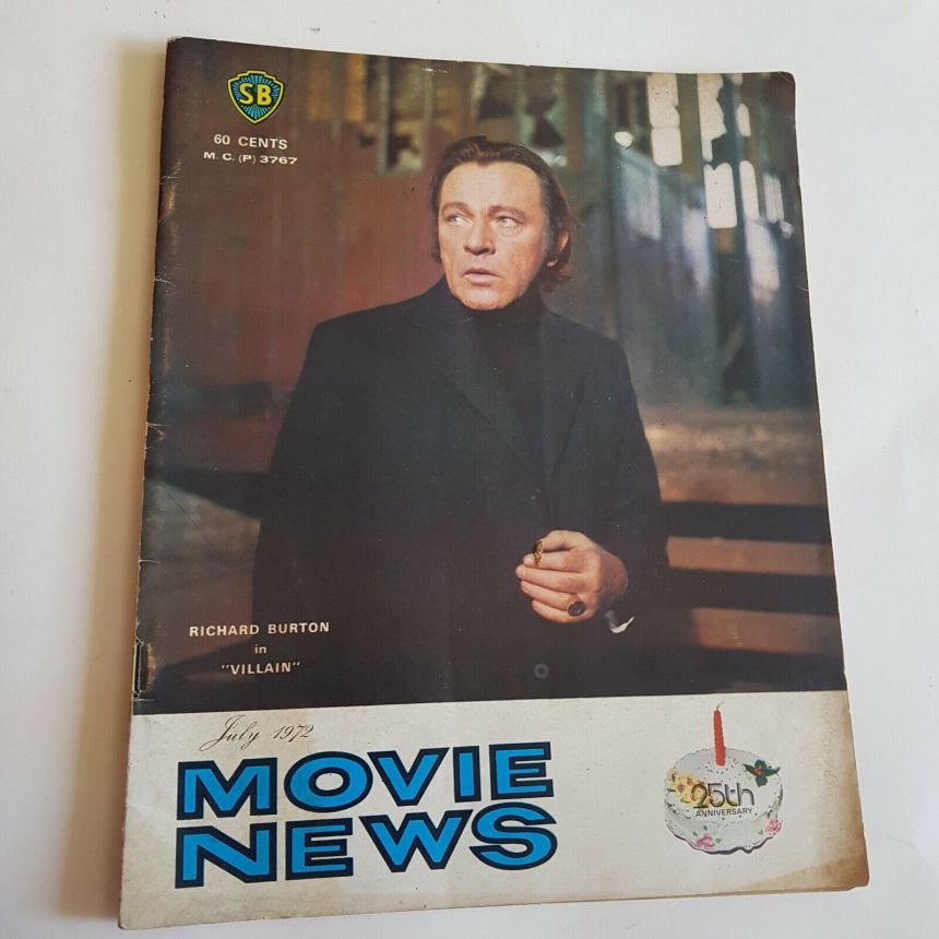MOVIE NEWS magazine side cover  July 1972