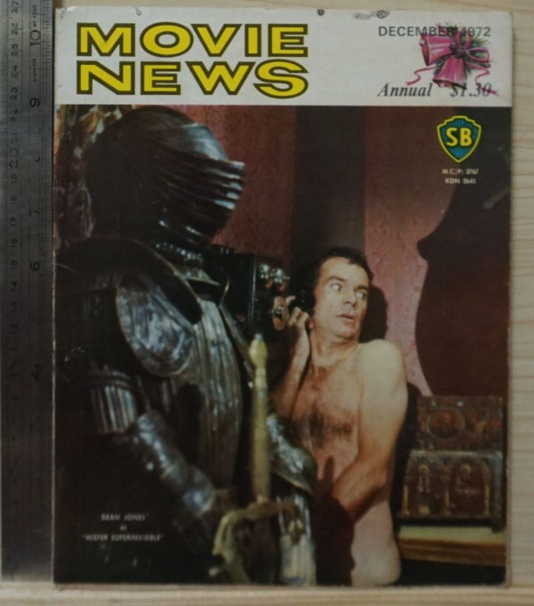 MOVIE NEWS magazine side cover  December 1972