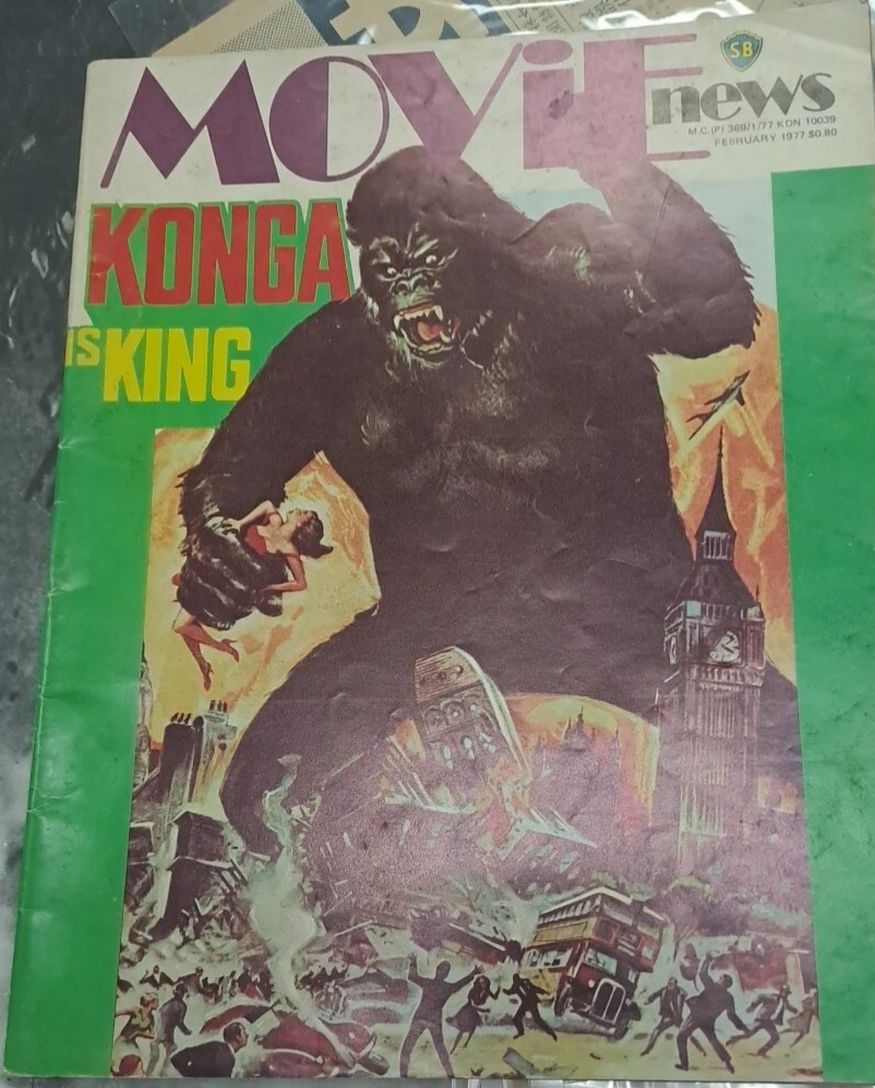 MOVIE NEWS magazine side cover  February 1977