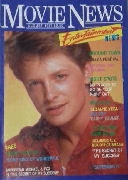 MOVIE NEWS magazine side cover August 1987