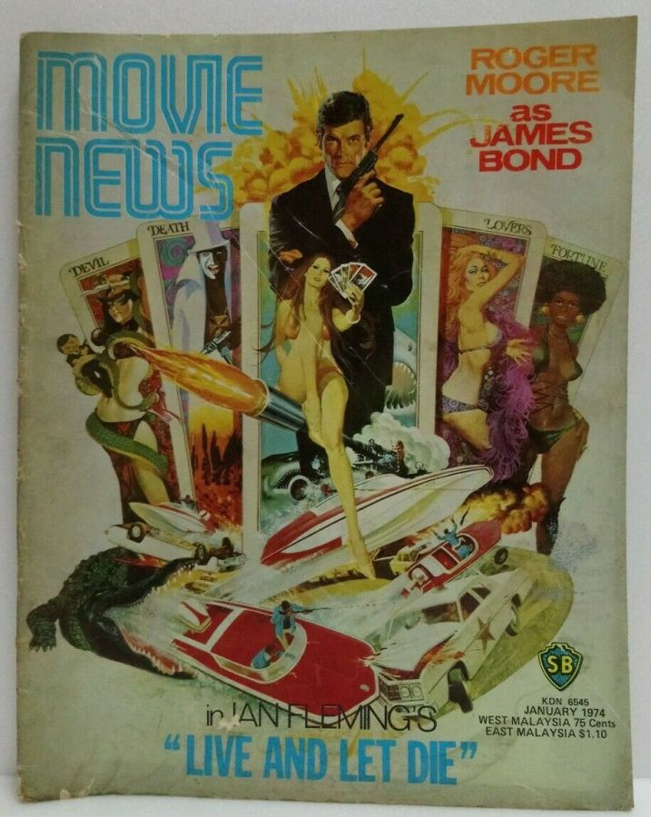 MOVIE NEWS magazine side cover  January 1974
