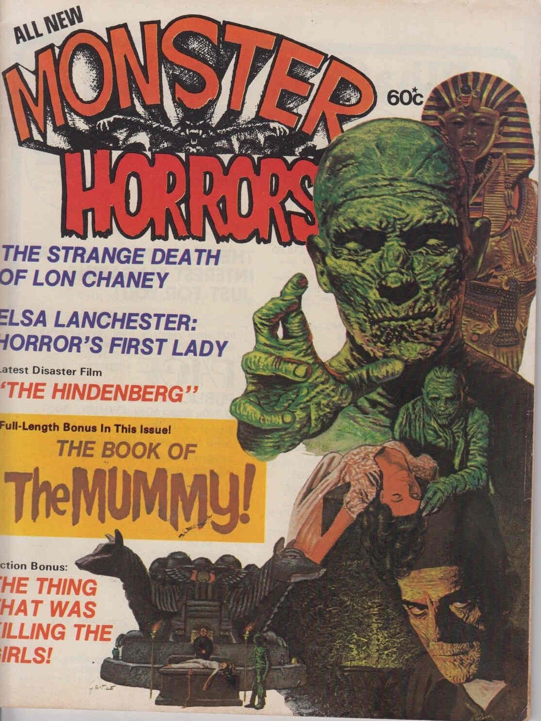MONSTER HORRORS magazine side cover  1975