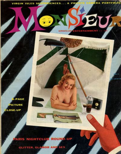 MONSIEUR magazine side cover  Vol 1 No  3  July 1957