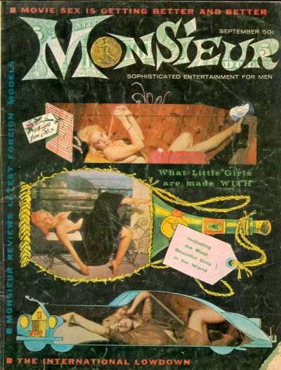 MONSIEUR magazine side cover  September 1958