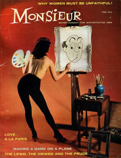 MONSIEUR magazine side cover  February 1959