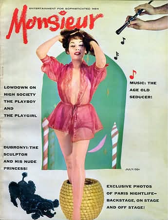 MONSIEUR magazine side cover  July 1959
