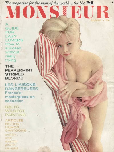 MONSIEUR magazine side cover  August 1962