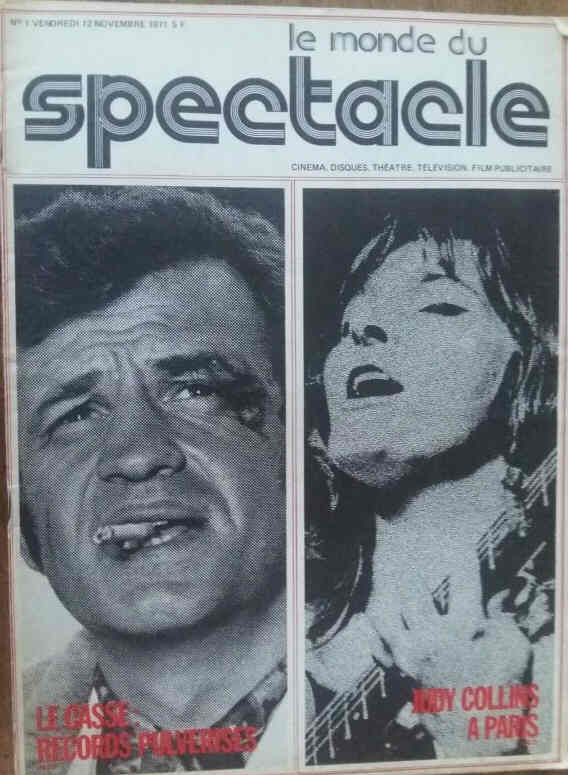 MONDE DU SPECTACLE | LE magazine side cover Issue 1 12 November 1971