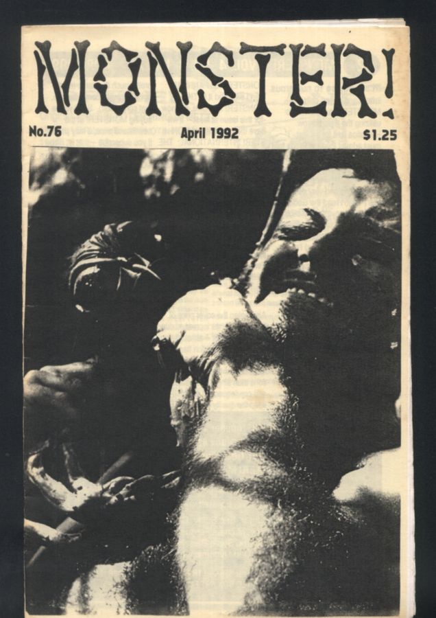 MONSTER! magazine side cover Issue 76 April 1992