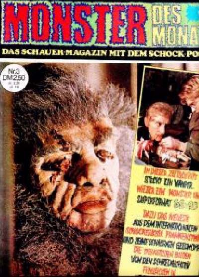 MONSTER DES MONATS  magazine side cover Issue 3  1974