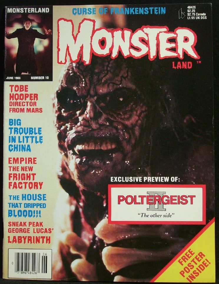 MONSTERLAND magazine side cover Issue 10 June 1986