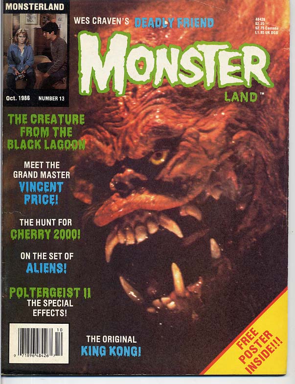 MONSTERLAND magazine side cover Issue 13 October 1986